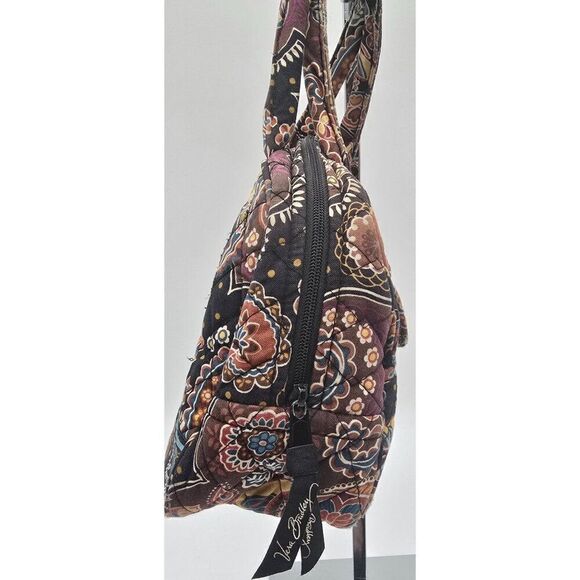 Vera Bradley Quilted Floral Pattern Black Duffel Bag With Handles & Zipper Closu - Picture 4 of 8